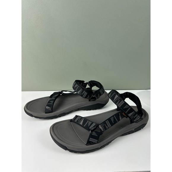 Teva Sandals Mens SZ 14 Black Gray Hurricane Adjustable Outdoor Hiking Shoes